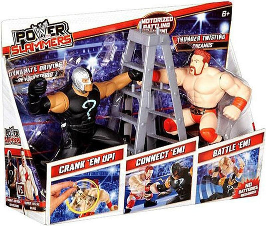 2012 WWE Mattel Power Slammers Series 1 Dynamite Driving Rey Mysterio & Thunder Twisting Sheamus