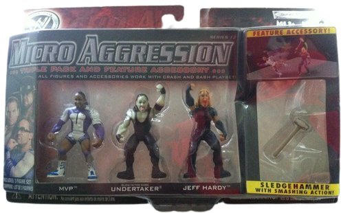 2009 WWE Jakks Pacific Micro Aggression Series 13 MVP, Undertaker & Jeff Hardy
