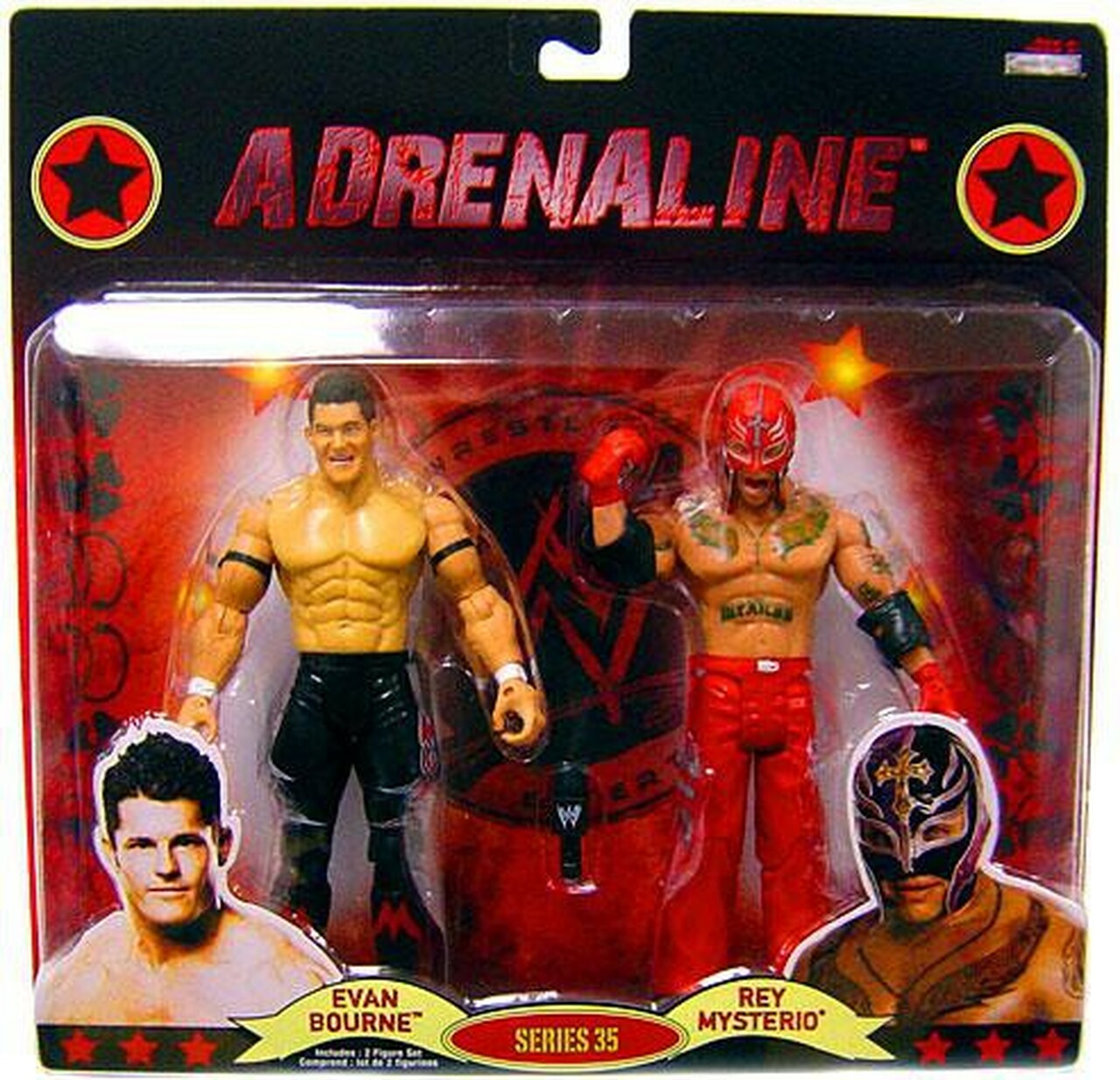 2009 WWE Jakks Pacific Adrenaline Series 35 Evan Bourne & Rey Mysterio