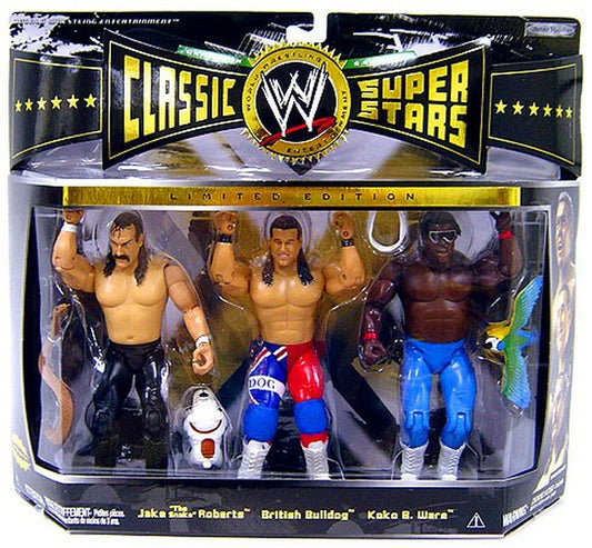 2008 WWE Jakks Pacific Classic Superstars 3-Packs Series 8 Jake "The Snake" Roberts, British Bulldog & Koko B. Ware
