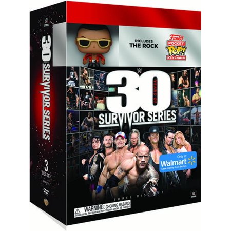 2018 WWE "30 Years of Survivor Series" DVD With The Rock Funko Pocket POP! Keychain