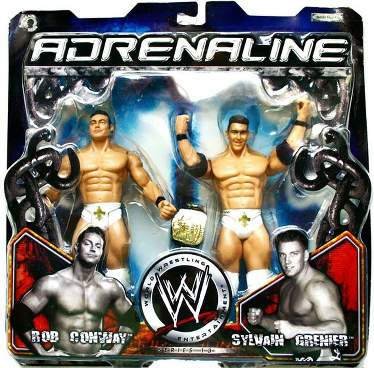 2005 WWE Jakks Pacific Adrenaline Series 13 Rob Conway & Sylvain Grenier