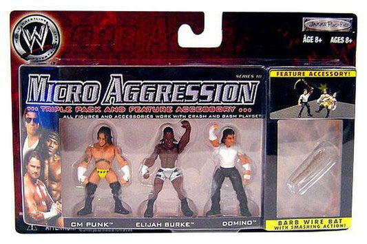 2008 WWE Jakks Pacific Micro Aggression Series 10 CM Punk, Elijah Burke & Domino