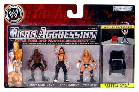 2008 WWE Jakks Pacific Micro Aggression Series 8 Bobby Lashley, Jeff Hardy & Triple H