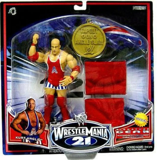 2005 WWE Jakks Pacific Ruthless Aggression WrestleMania 21 Signature Gear Series 2 Kurt Angle