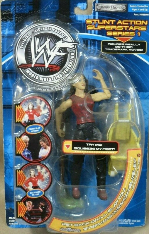 2001 WWF Jakks Pacific Titantron Live Stunt Action Superstars Series 1 Stephanie McMahon-Helmlsey