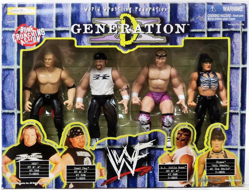 1998 WWF Jakks Pacific D-Generation X Box Set: HHH, Road Dogg Jesse James, B.A. Billy Gunn & Chyna [Exclusive]