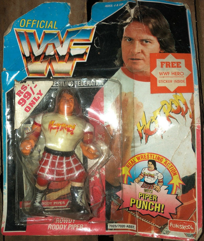 1994 WWF Funskool Rowdy Roddy Piper with Piper Punch!