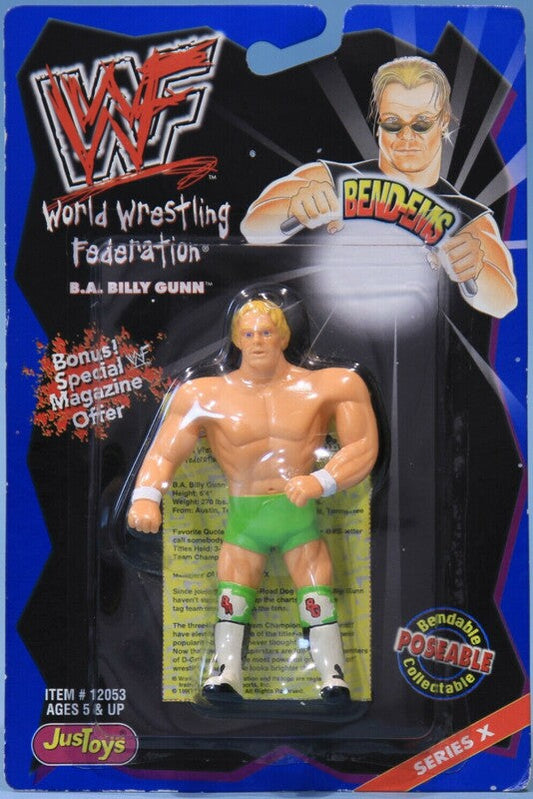 1998 WWF Just Toys Bend-Ems Series 10 B.A. Billy Gunn