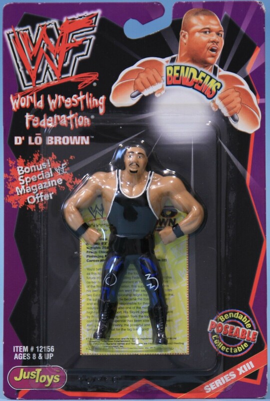 2000 WWF Just Toys Bend-Ems Series 13 D'Lo Brown