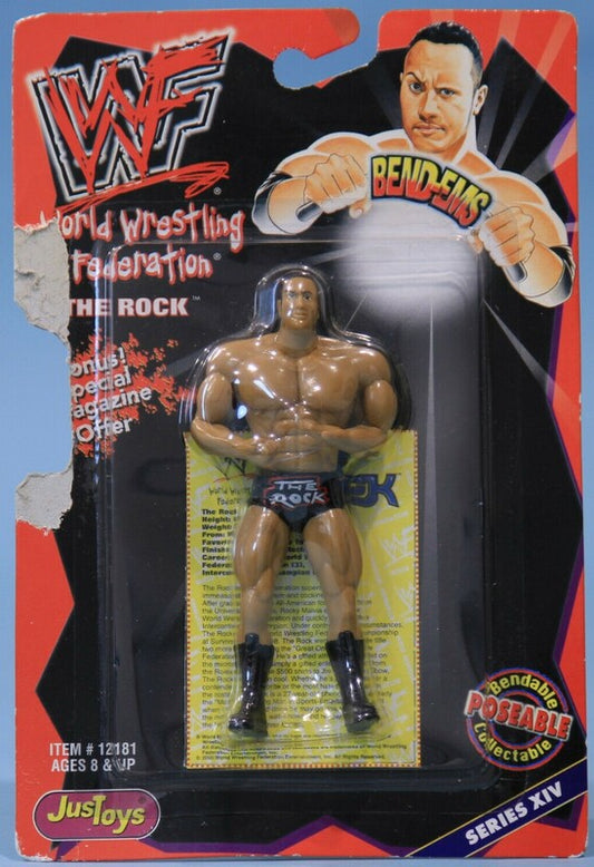 2000 WWF Just Toys Bend-Ems Series 14 The Rock
