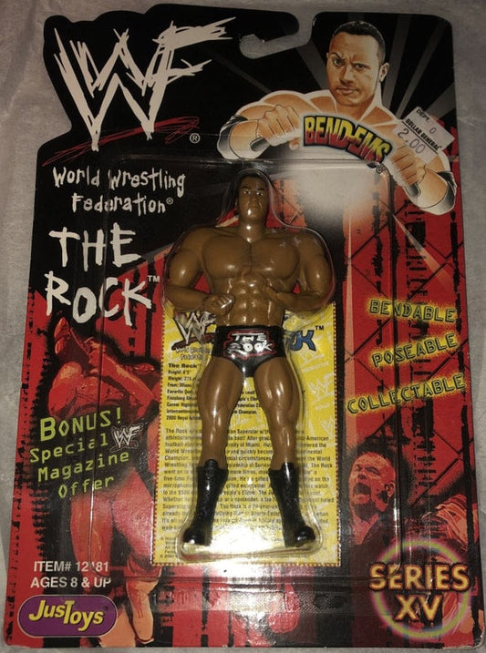 2000 WWF Just Toys Bend-Ems Series 15 The Rock