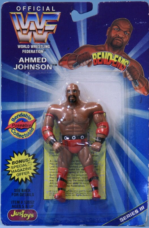 1996 WWF Just Toys Bend-Ems Series 3 Ahmed Johnson