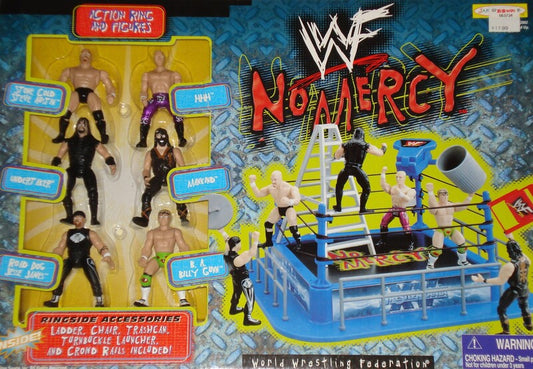 1999 WWF Jakks Pacific Mini Slammin' Action No Mercy Action Ring & Figures