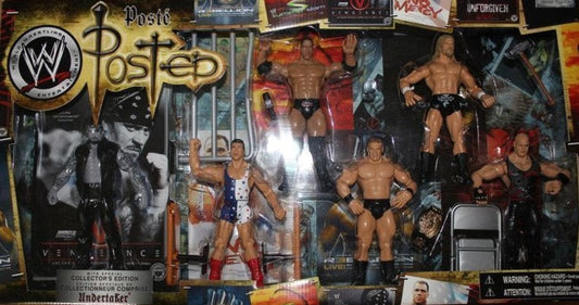 WWE Jakks Pacific Posted [With Collector's Edition Undertaker, Kurt Angle, The Rock, Brock Lesnar, Triple H & Kane, Exclusive]