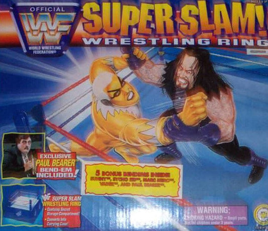 1996 WWF Just Toys Bend-Ems Super Slam! Wrestling Ring [With Paul Bearer, Sunny, Sycho Sid, Marc Mero & Vader]